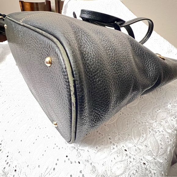 Dooney And Bourke Black Pebbled Leather Tassel Shopper Tote Purse. - Picture 6 of 10